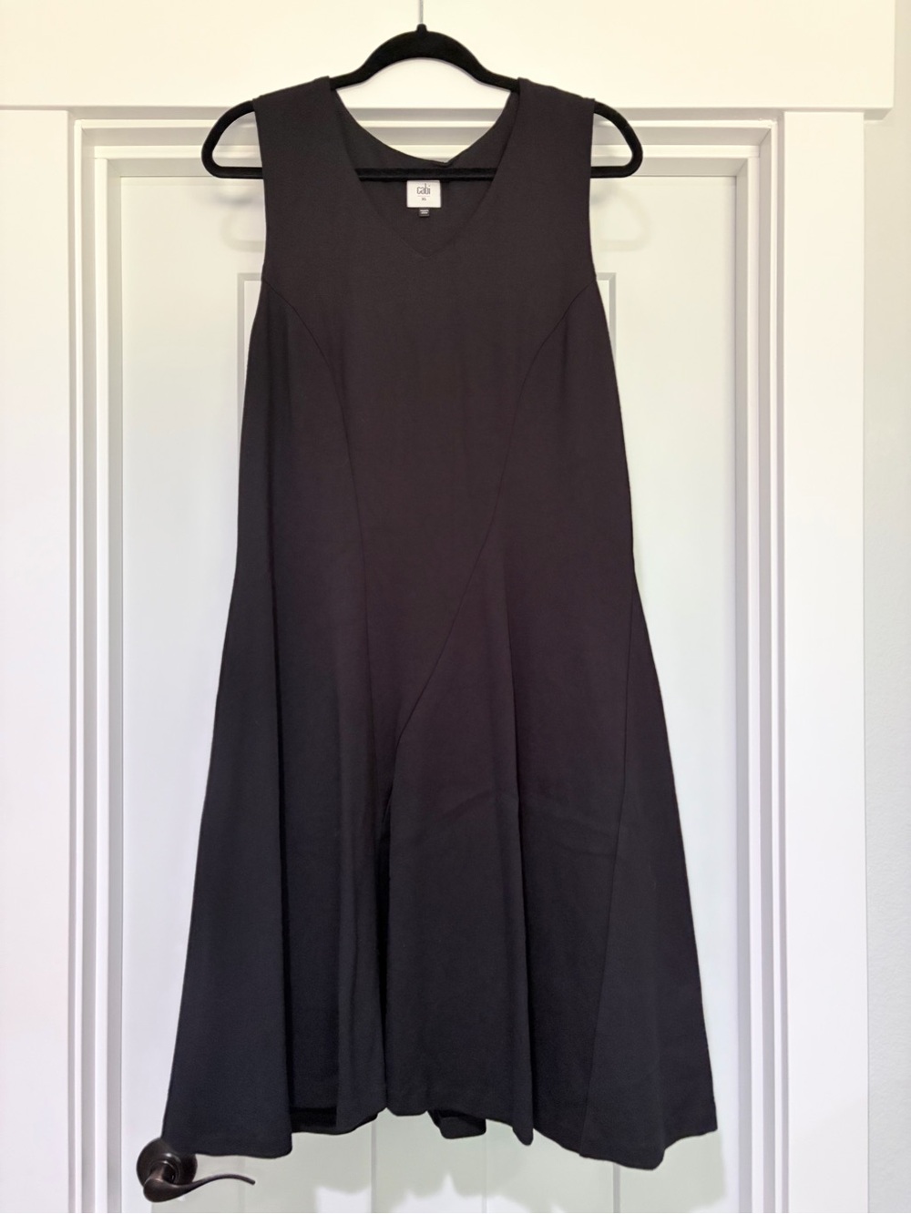 XL CAbi Ponte Performance Black A-Line Dress